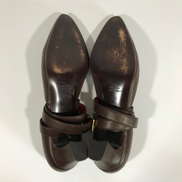 Vintage Celine Wrap-Around Ankle Strap Brown Shoe - Picture 6 of 8
